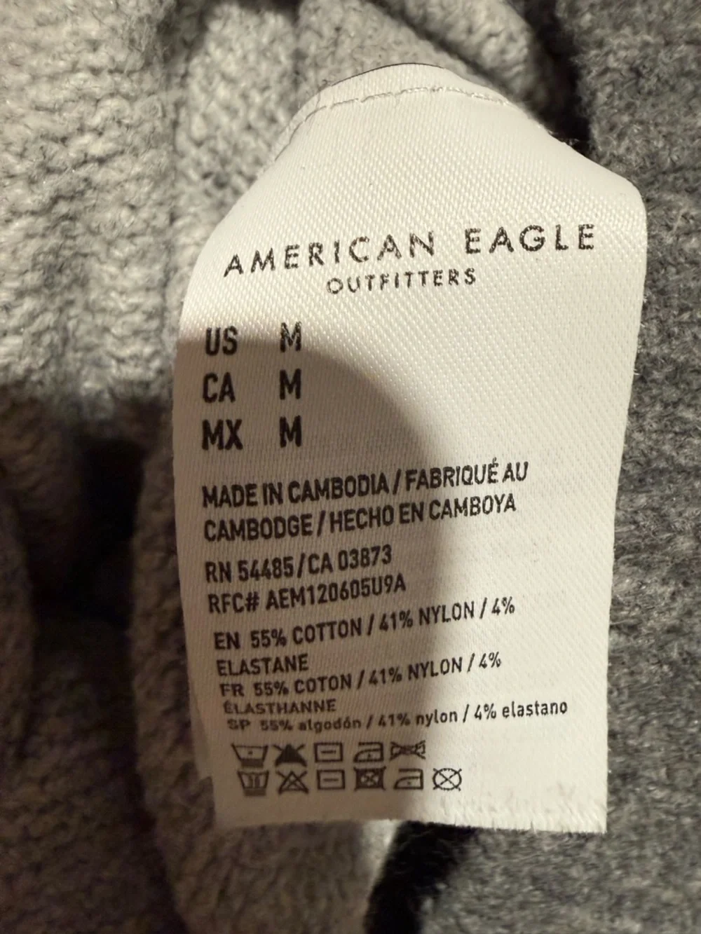 American Eagle Outfitters Men’s Gray Colorblock Crewneck Sweater M Cotton Blend